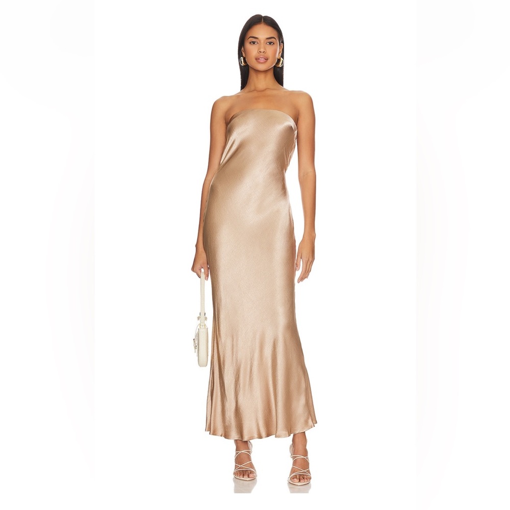 Bec + Bridge Moonlight Strapless Dress in Golden